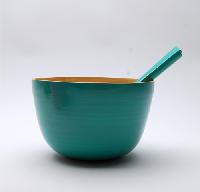 Turquoise bambou salad bowl 30cm without servers - Saladier H.18cm sans couverts